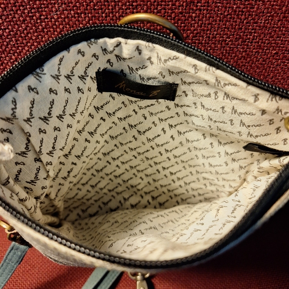 Mona B Live Love Canvas Crossbody Bag - Brown and Olive - Picture 6 of 9